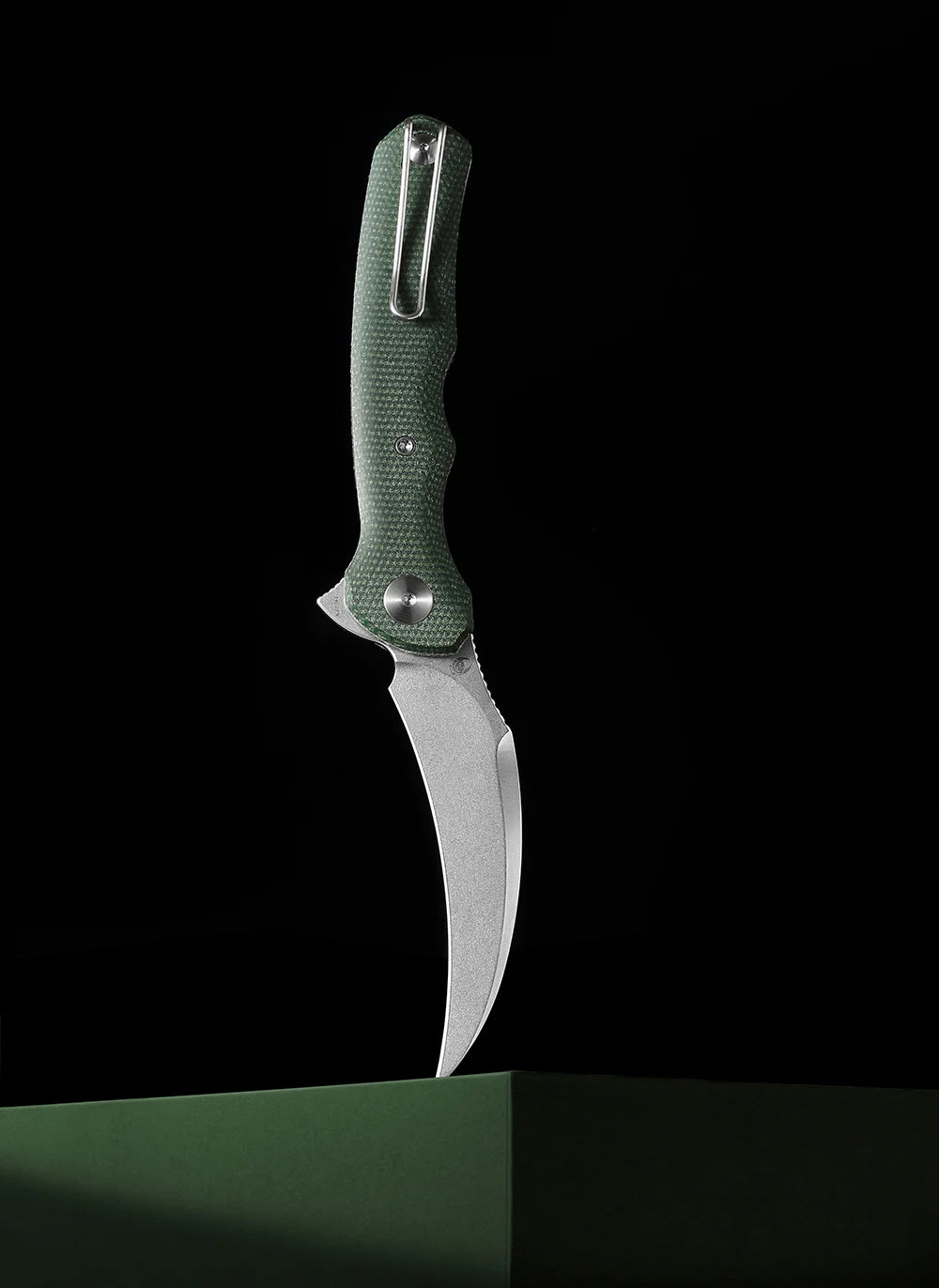 TRIVISA LACERTA GREEN MICARTA 14C28N (3.34" STONEWASH)