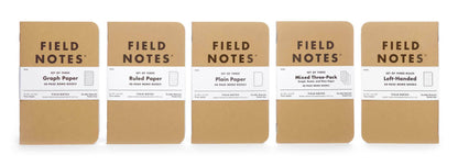 FIELD NOTES MEMO BOOKS 3-PACK (MULTIPLE OPTIONS)