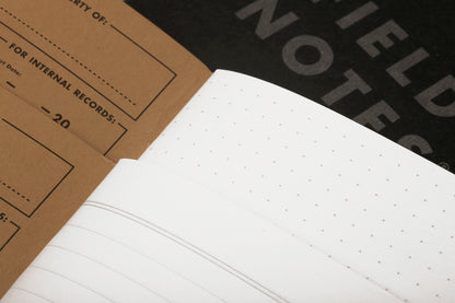 FIELD NOTES PITCH BLACK MEMO BOOKS 3-PACK (DOT OR RULED)