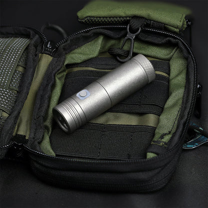 DAPPER DESIGN HIKARI POCKET FLASHLIGHT W/ CLIP (STONEWASHED TITANIUM)