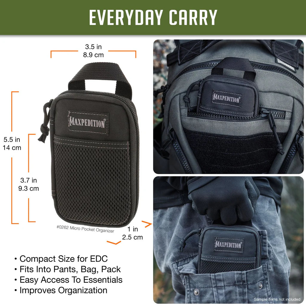 MAXPEDITION MICRO POCKET ORGANIZER (MULTIPLE COLORS)