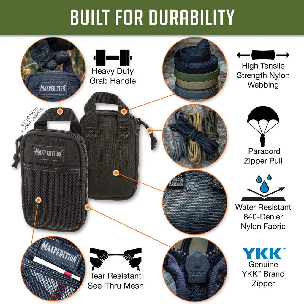 MAXPEDITION MICRO POCKET ORGANIZER (MULTIPLE COLORS)