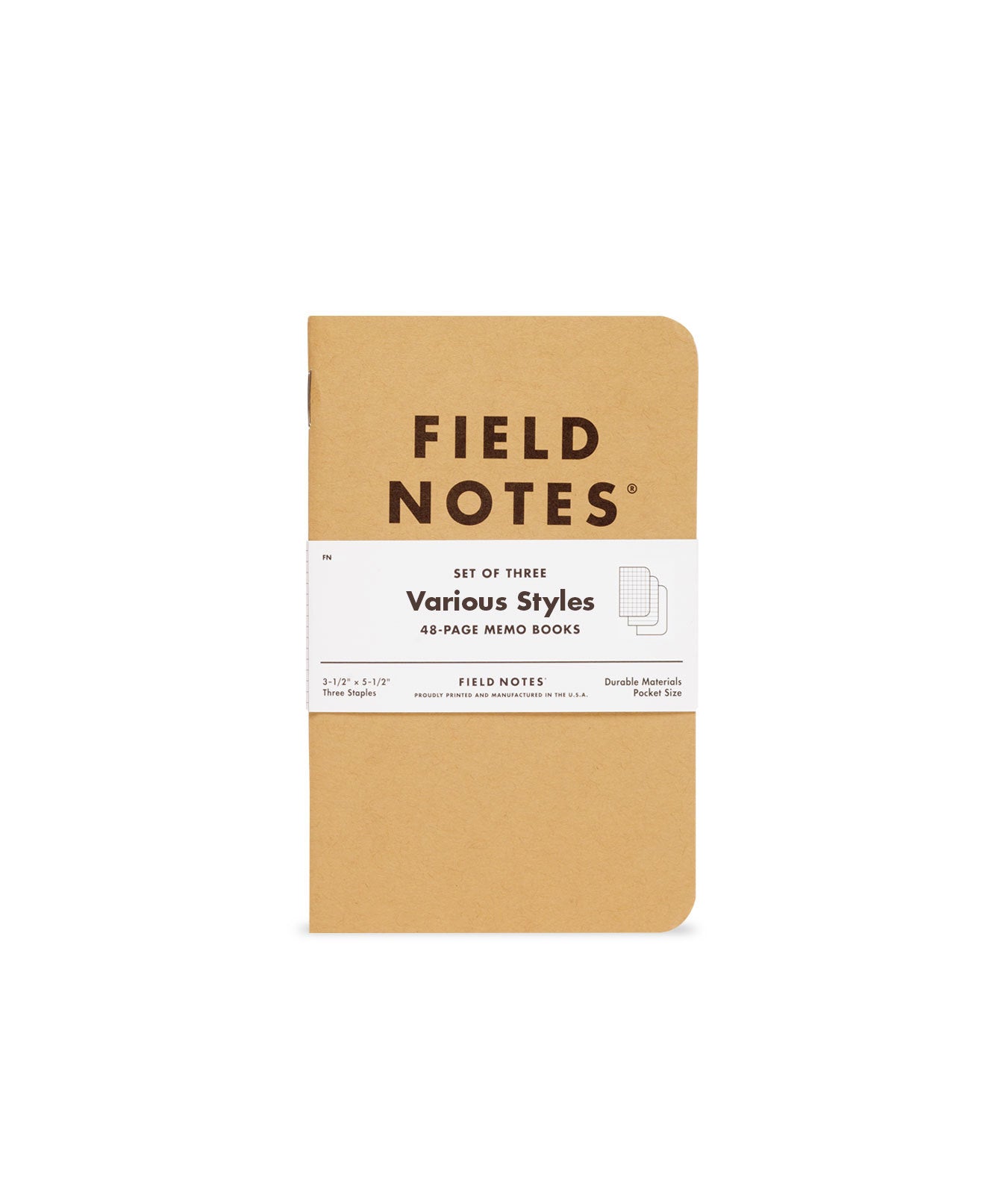 FIELD NOTES MEMO BOOKS 3-PACK (MULTIPLE OPTIONS)