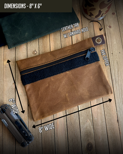 ALPINE WAXED CANVAS FLAT-LAY POUCH - MEDIUM (MULTIPLE COLORS)