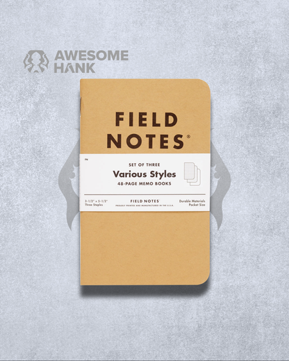 FIELD NOTES MEMO BOOKS 3-PACK (MULTIPLE OPTIONS)