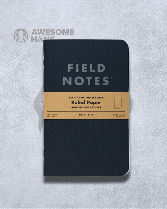 FIELD NOTES PITCH BLACK NOTE BOOKS 2-PACK (DOT OR RULED)