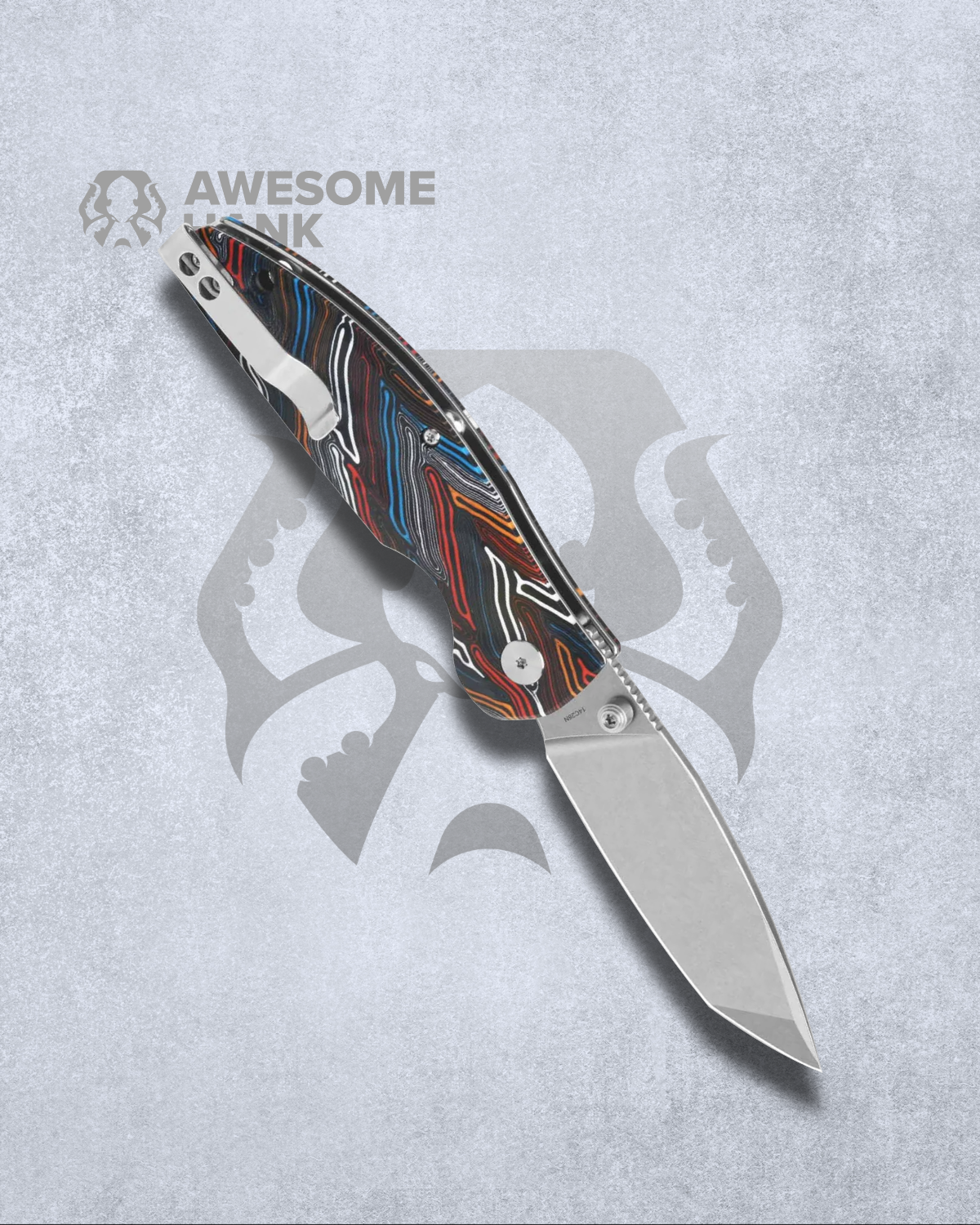 QSP TURTLE PUNK COLORFUL G10 14C28N (3.5" STONEWASH)