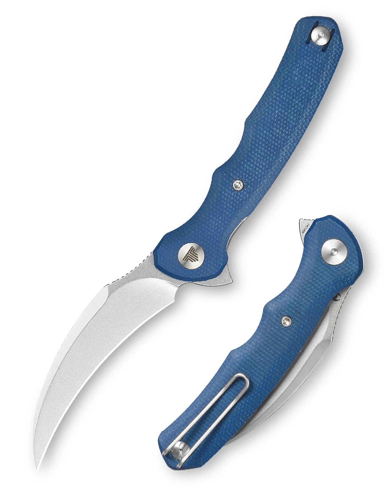 TRIVISA LACERTA BLUE MICARTA 14C28N (3.34" STONEWASH)