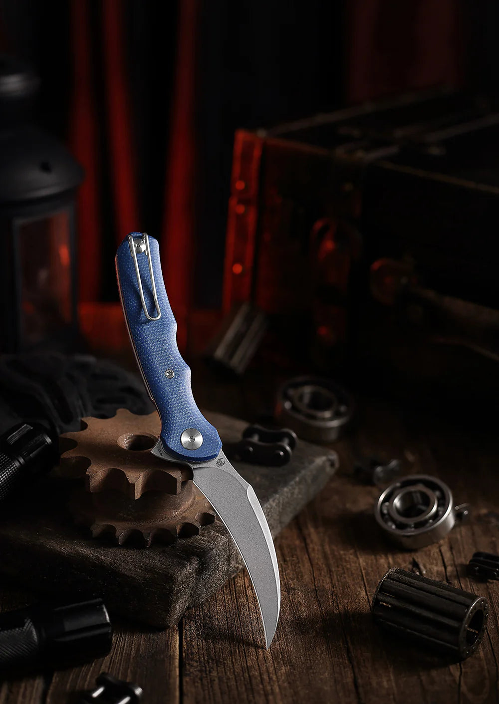 TRIVISA LACERTA BLUE MICARTA 14C28N (3.34" STONEWASH)